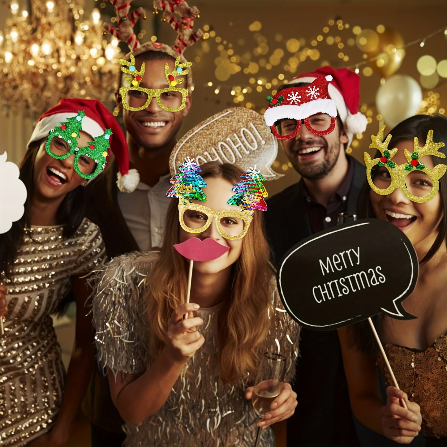 12pcs Sparkling Christmas Glasses - Perfect for Holiday Parties and Festive Celebrations