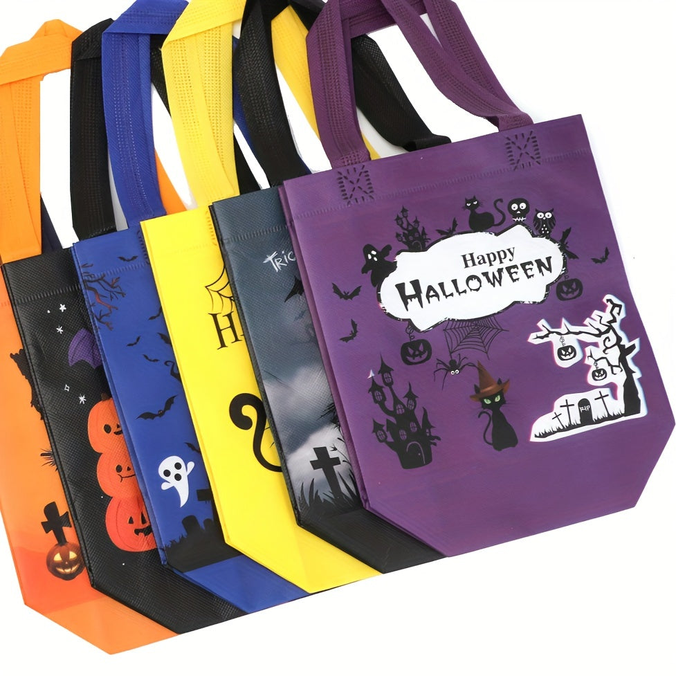 6pcs, Non-Woven Halloween Treat Bags, Trick Or Treat Bags Party Goodie Tote Bags Treat Bag With Handles For Halloween Party Favor Supply, Halloween Decorations, Small Business Supplies, Cheapest Items Available, Sale