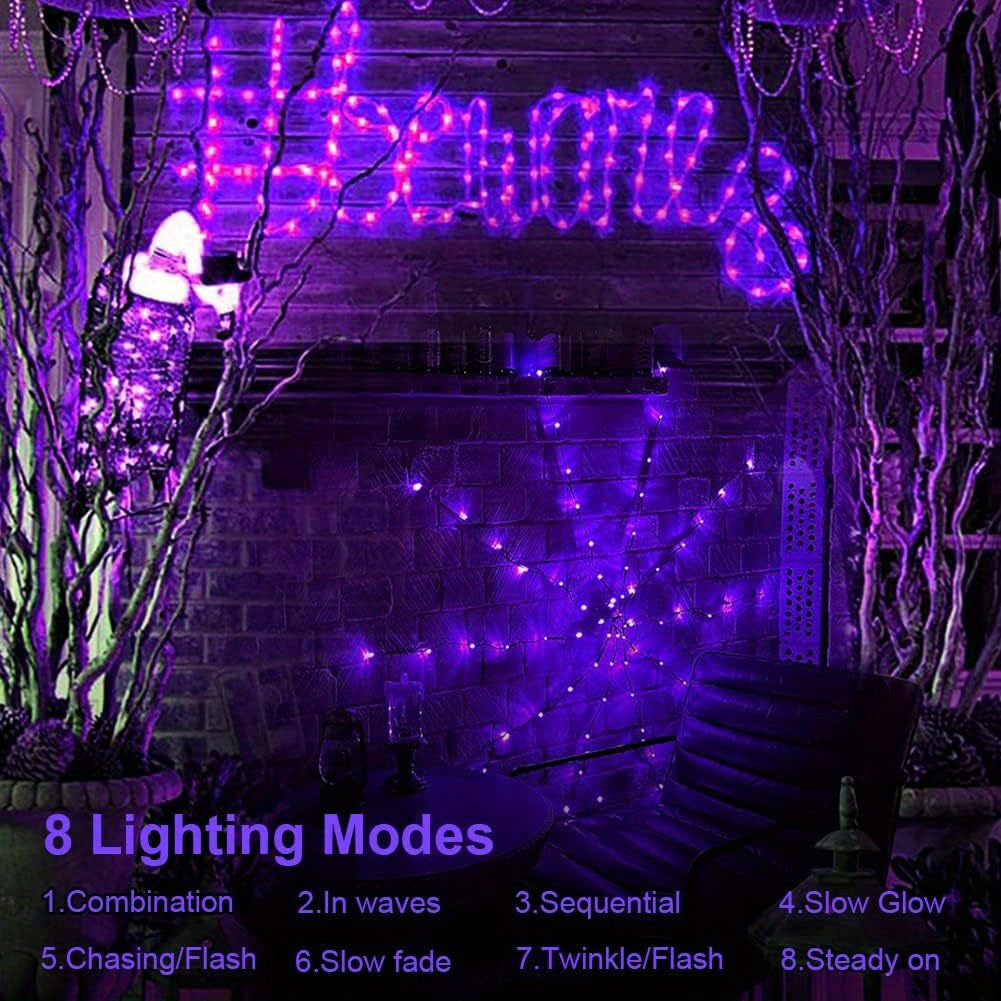 1pc Halloween Spider Web Lights, 1M 3.3FT Diameter 70 LEDs With Black Spider LED Net Lights, Remote Control, 8 Modes Cobweb Halloween Decorations, For House Indoor Scary Theme