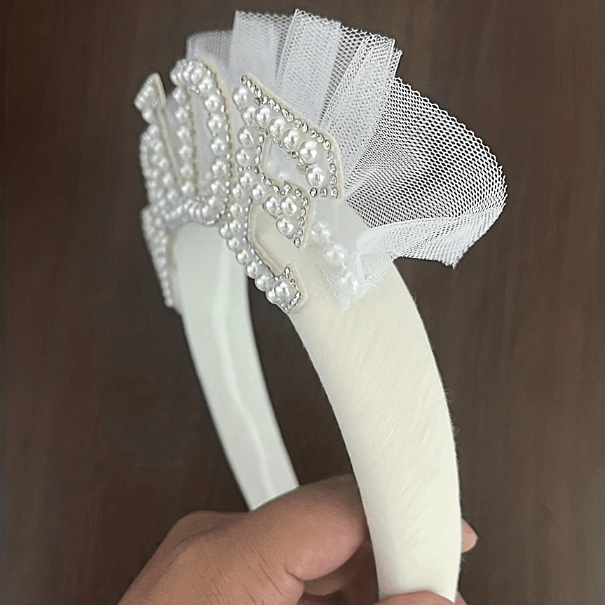 1pc, White Pearl Bride Headband - Perfect for Bridal Shower and Wedding Party Decorations for Halloween,Christmas Event & Party Supplies