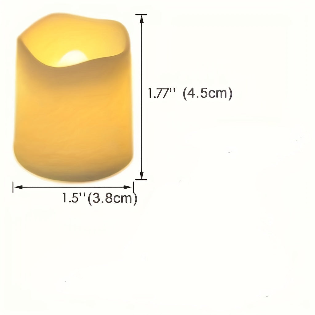 12/24pcs Battery Operated LED Tea Lights, In Warm White For Wedding, Table, Festival, Halloween, Christmas Decorations LED Tea Light, Candles Halloween Decorations