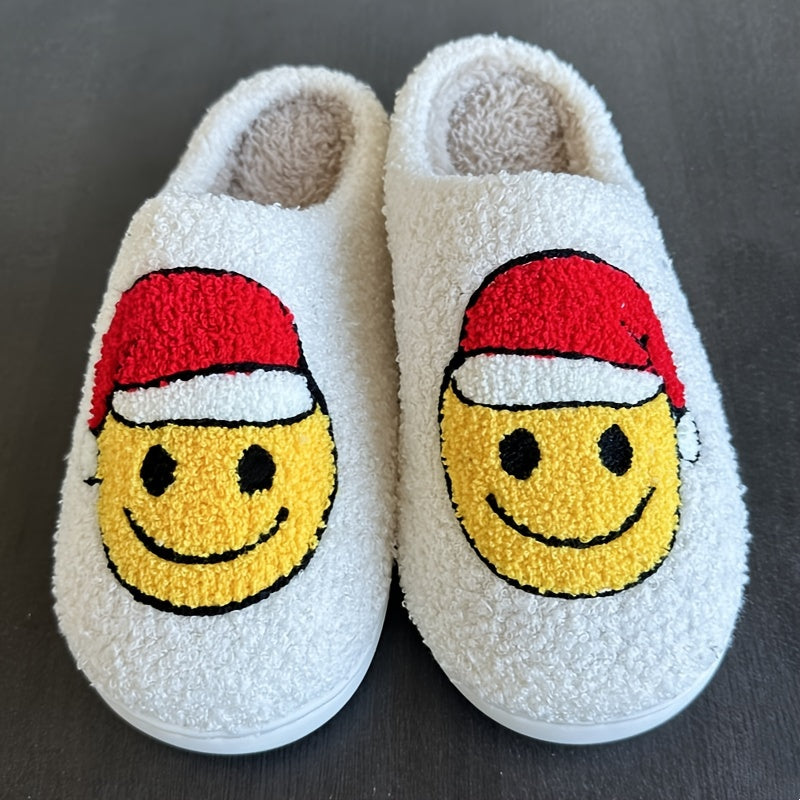 Cartoon Christmas Deer Slippers - Easy Slip-On, Comfortable Round Toe, Anti-Slip, Ultra-Soft Fuzzy, Warm and Toasty, Plush and Cozy - Perfect for Home Wear, Ideal Indoor Shoes for Cold Winter Days