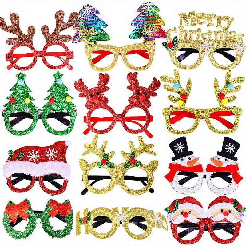 12pcs Sparkling Christmas Glasses - Perfect for Holiday Parties and Festive Celebrations