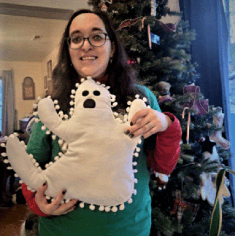 1pc Cute Ghost Pillow, Spooky Ghost Shaped Throw Pillow, Halloween Decorations Plush Pillow For Holiday Party Gift Cotton Sofa Bed Cushion Home Decor, 16*15 Inches