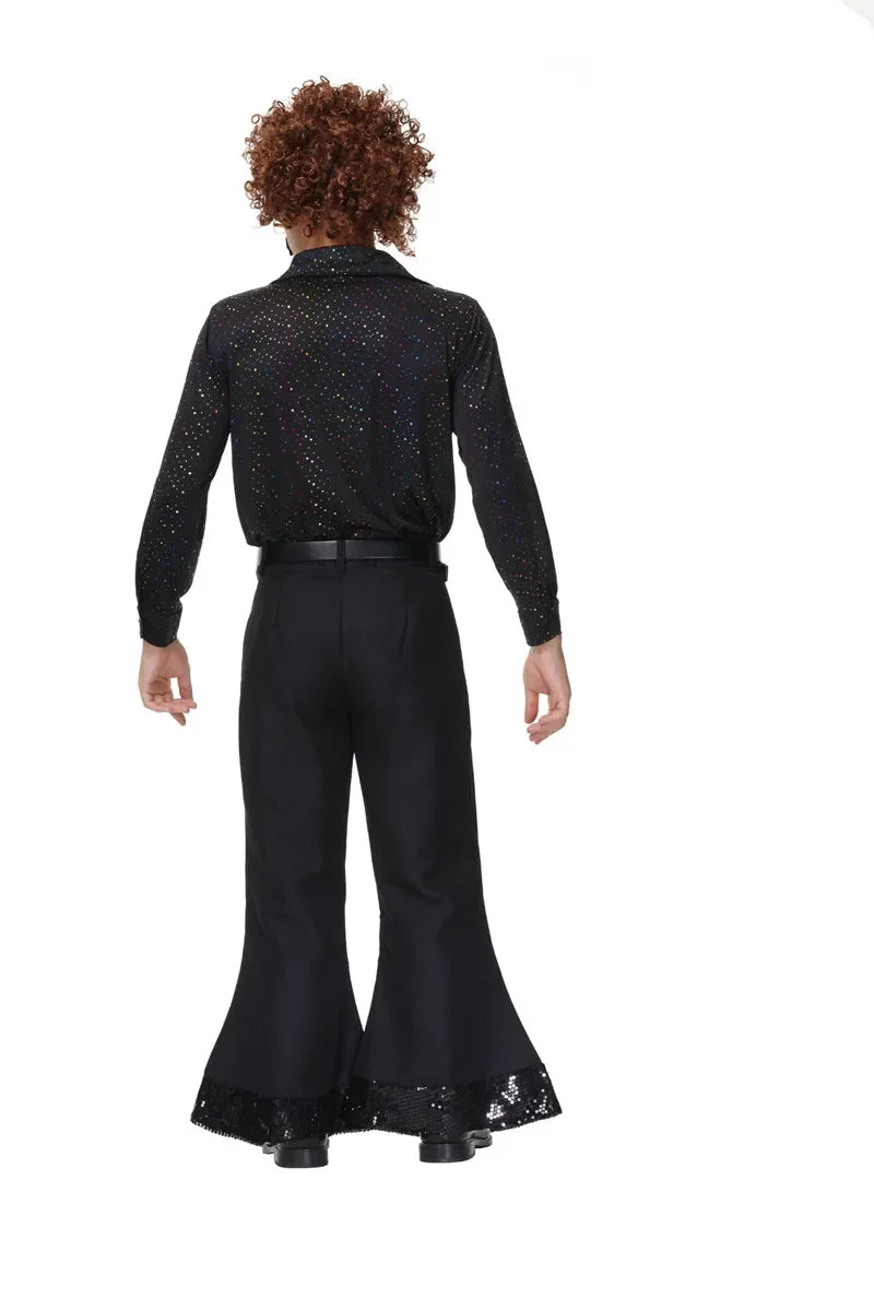 Halloween 70s Disco Couple Costumes Cosplay Costumes Retro 80s Hippie Costumes Men And Women Rock Music Festival Party Outfits