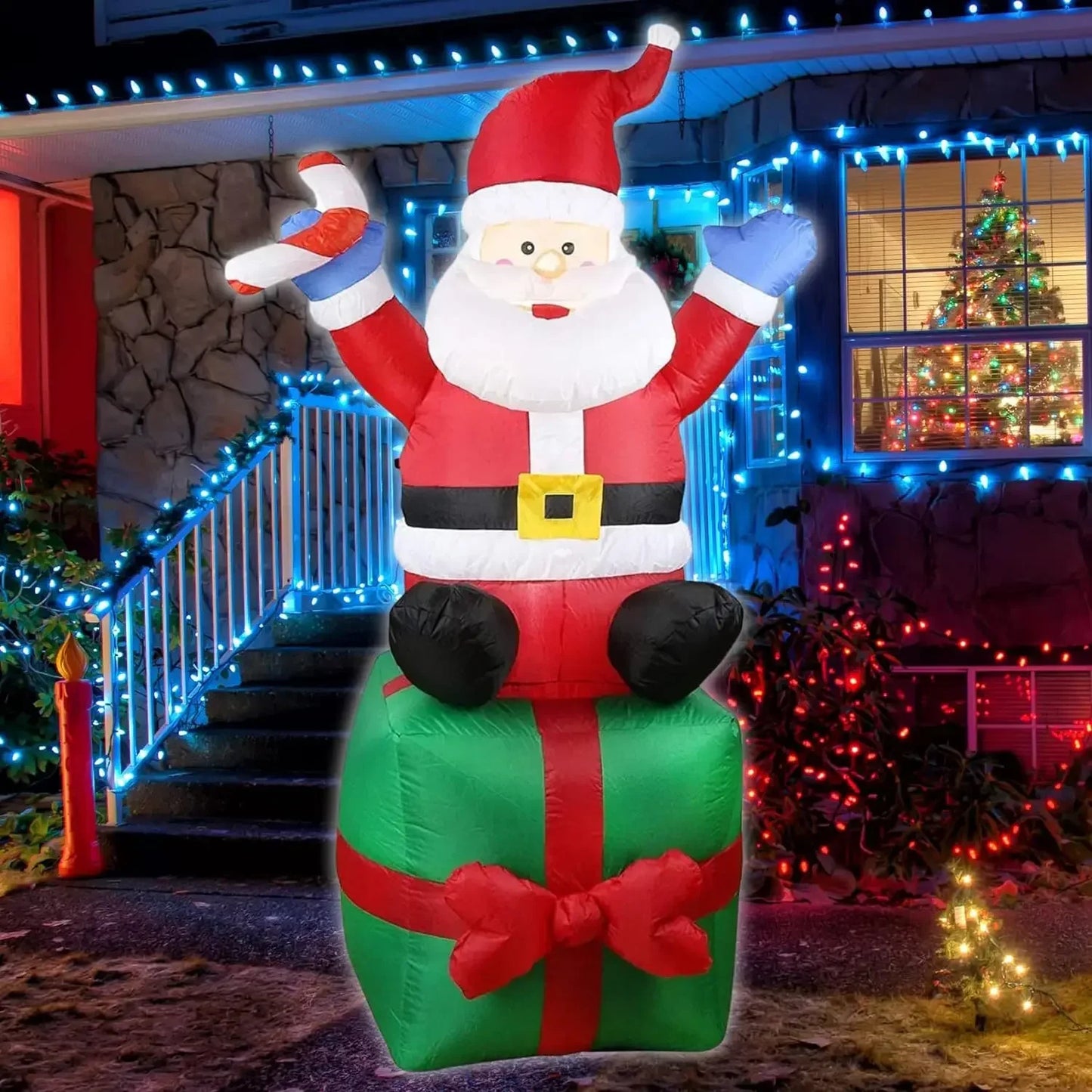 Christmas Decorations Model Built-in LED Lights Inflatable Toys Ornament Xmas Party New Year Garden Indoor Outdoor Decor Props