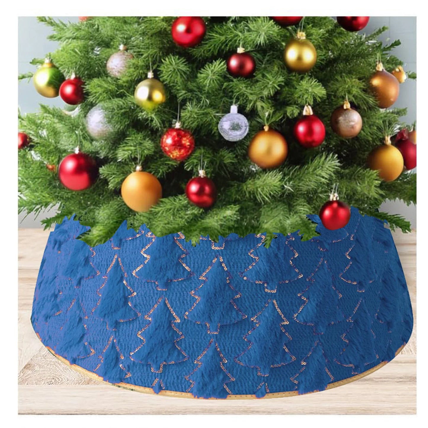 Christmas Tree Skirt Merry Christmas Tree Skirt Collar Christmas Holiday Indoor Decoration Gift Decorative Tree Bottom Cover