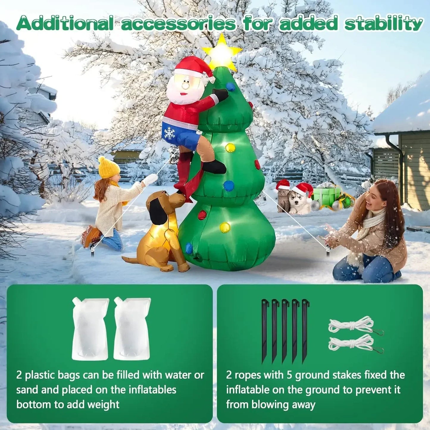 Christmas Decorations Model Built-in LED Lights Inflatable Toys Ornament Xmas Party New Year Garden Indoor Outdoor Decor Props
