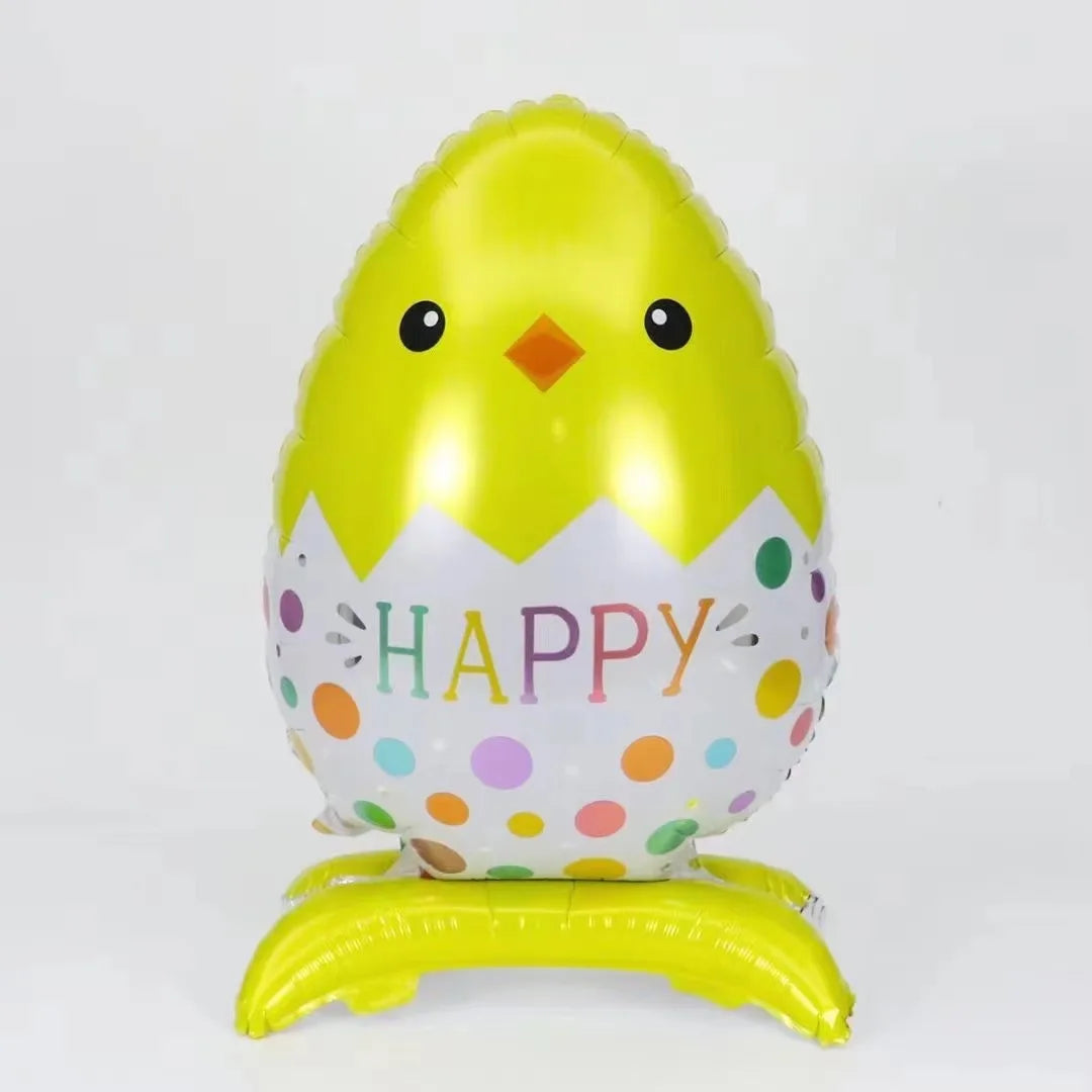 Easter Cartoon Standing Chicken Egg Aluminum Film Balloon Easter Party Decoration Balloon