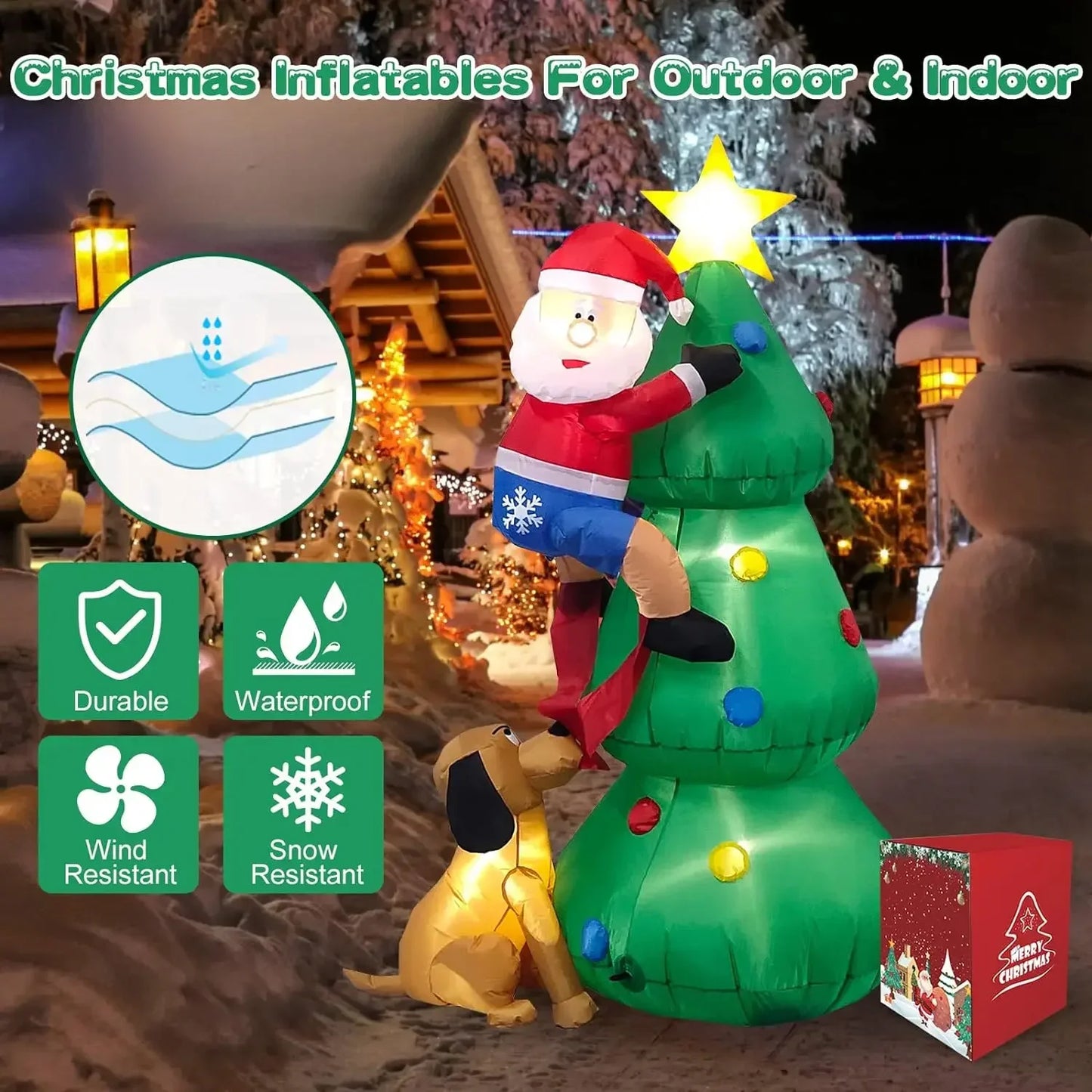 Christmas Decorations Model Built-in LED Lights Inflatable Toys Ornament Xmas Party New Year Garden Indoor Outdoor Decor Props