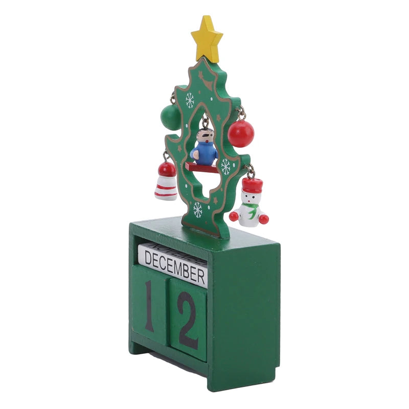 Christmas Count Down Calendar Santa Claus Elk Snowman Wooden Calendar Christmas Ornaments Home Desktop Decoration New Year Gifts