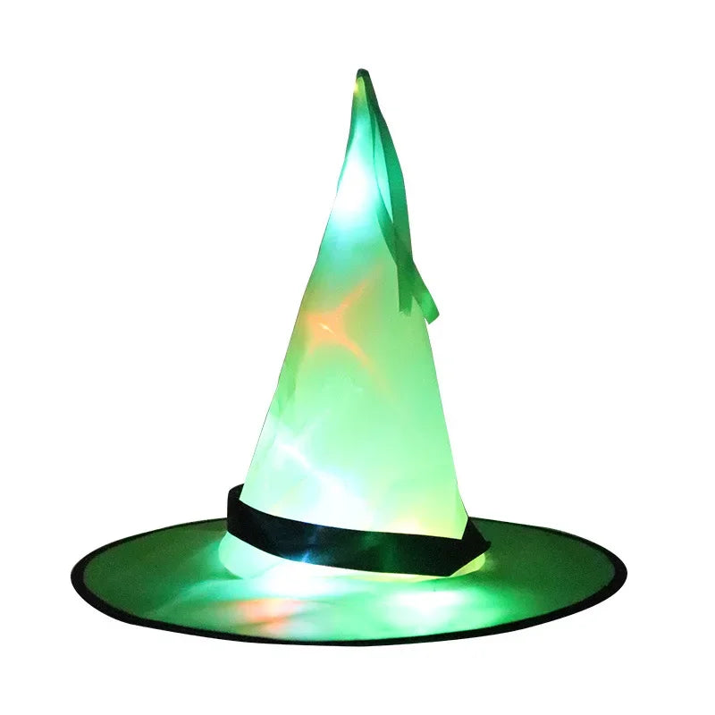 Halloween Hat Ghost Festival Party Decoration Prop LED Luminous Witch Hat Wizard Witch Hat Wizard Hats