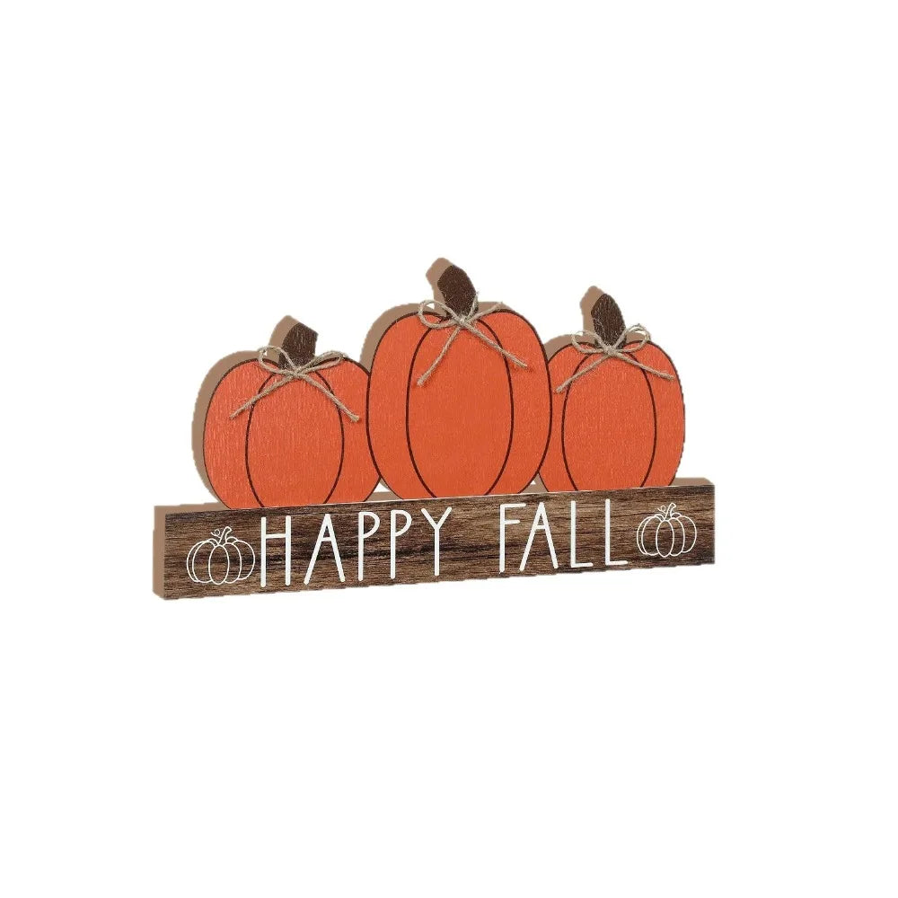 Crafts Wooden Fall Pumpkin Table Decor Cute Funny Halloween Desk Decoration Decorative Halloween Ornaments Landscape