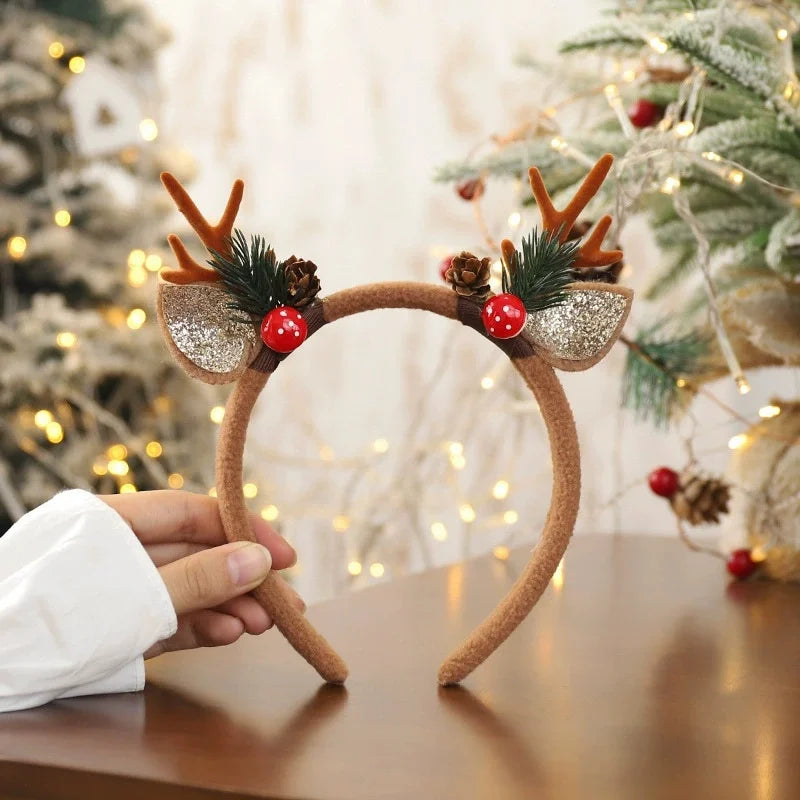 Christmas Headbands Christmas Parties Favors Decoration Supplies Xmas Gifts Photo Booth Xmas Tree Snowman Reindeer Antlers