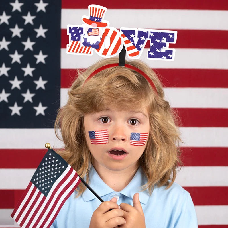 Fourth of July Decorations Independence Day Decoration For Home American National Day Party Flag Star Girl Headband