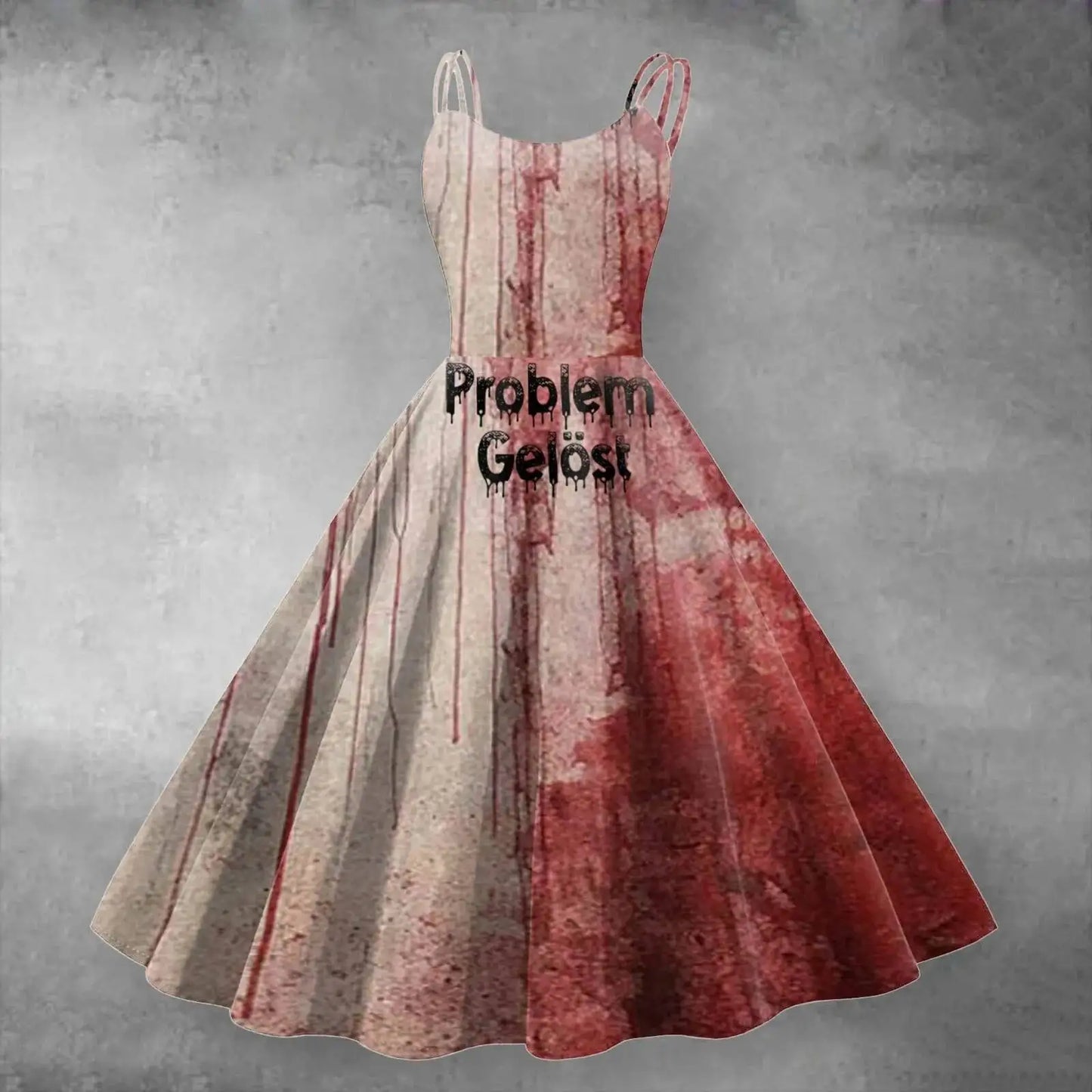 Halloween Cosplay Women Dress Fashion Retro Funny Horror Theme Bloody Printed Casual Suspender Strappy Dress Witch Costumes