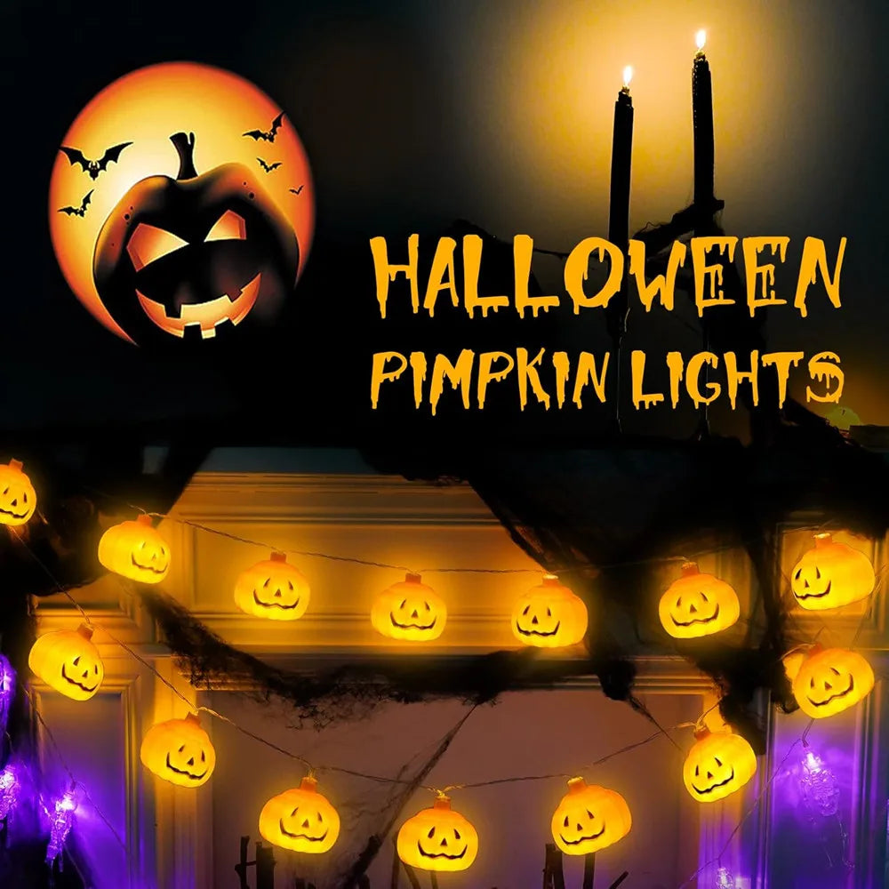 Halloween Decoration Pumpkin String Lights For Indoor Battery/Usb Operated Hanging Lamp Festival Decor Lights Outdoor 502