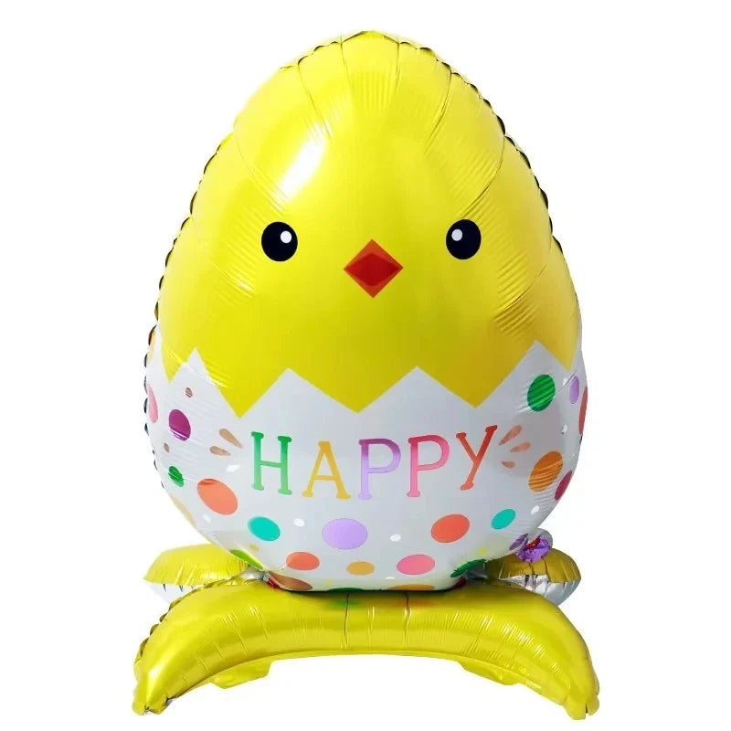 Easter Cartoon Standing Chicken Egg Aluminum Film Balloon Easter Party Decoration Balloon