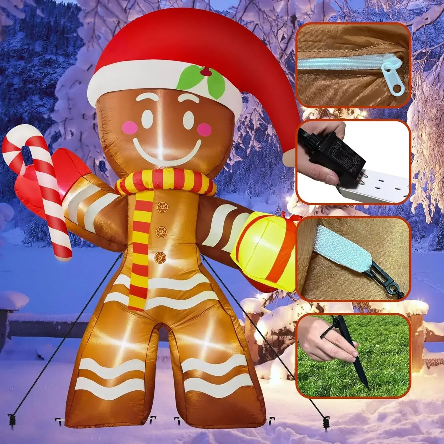 Christmas Decorations Model Built-in LED Lights Inflatable Toys Ornament Xmas Party New Year Garden Indoor Outdoor Decor Props