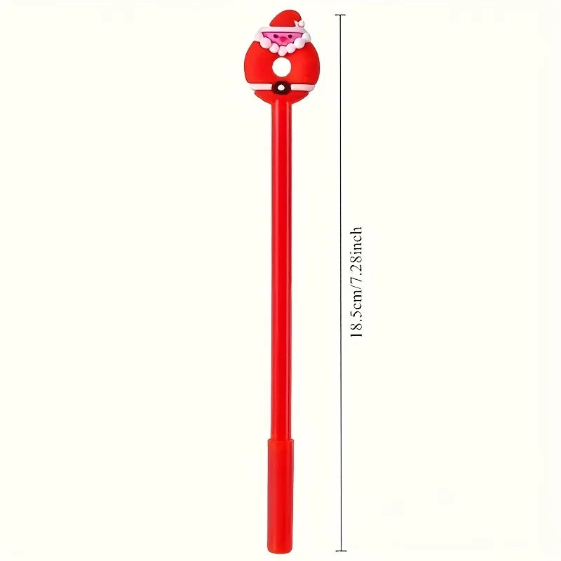 12 Christmas-Themed Neutral Pens, Office And Study Stationery, Good Gifts for Students, Diverse Styles, Holiday DIY Decorations