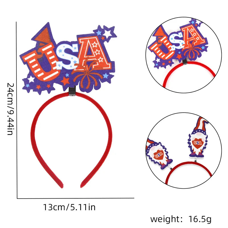 Fourth of July Decorations Independence Day Decoration For Home American National Day Party Flag Star Girl Headband