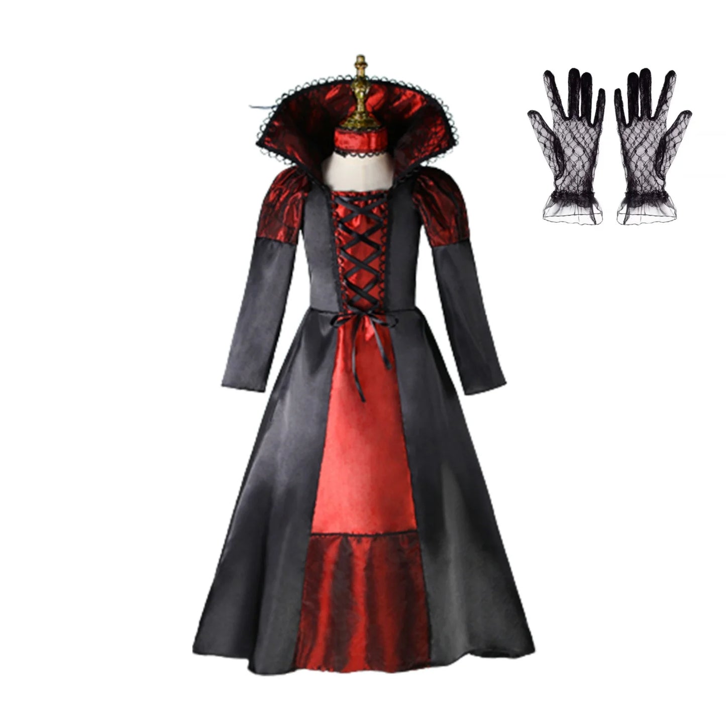 Halloween Fantasy Children's Costumes Ghost Bride Gothic Cosplay Girls Red Vampire Day of The Dead Kids Costumes for Girls