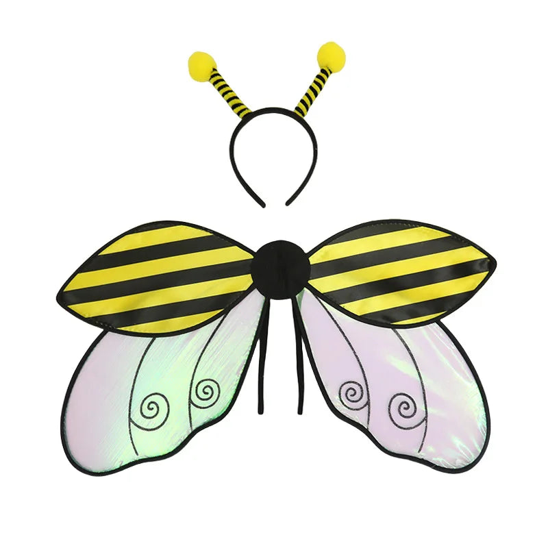 Halloween Costumes for Women Girls Cute Bee/Ladybug Wings with Headband Set Party Favors