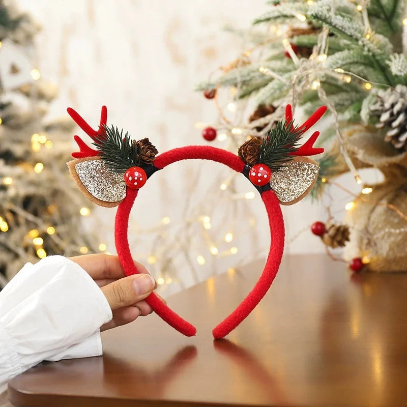 Christmas Headbands Christmas Parties Favors Decoration Supplies Xmas Gifts Photo Booth Xmas Tree Snowman Reindeer Antlers