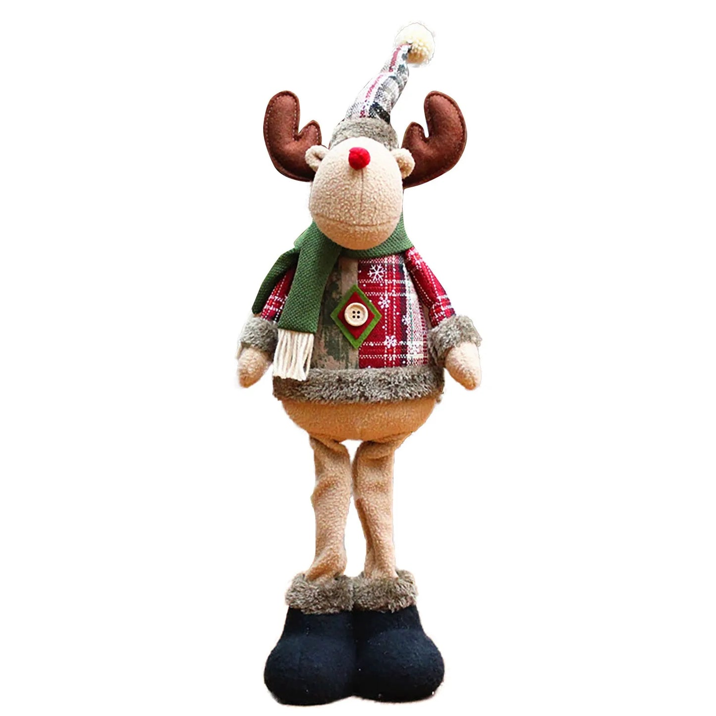Christmas Santa Snowman-Reindeer Christmas Decoration 2024 Leg Table Mantel Decoration Plush Dolls Christmas Gifts for Kids Baby