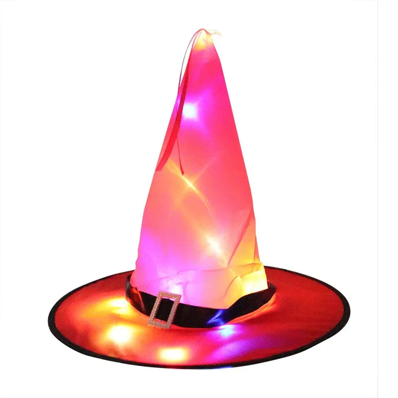 Halloween Hat Ghost Festival Party Decoration Prop LED Luminous Witch Hat Wizard Witch Hat Wizard Hats