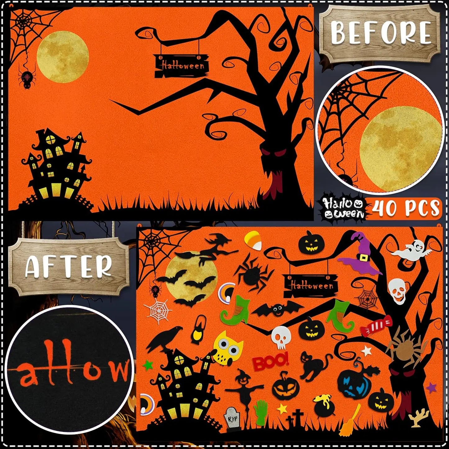 Christmas Felt Story Board Set Detachable Ornaments Wall Decor House Crafts DIY Learning Interactive Play Kit for Holiday Xmas