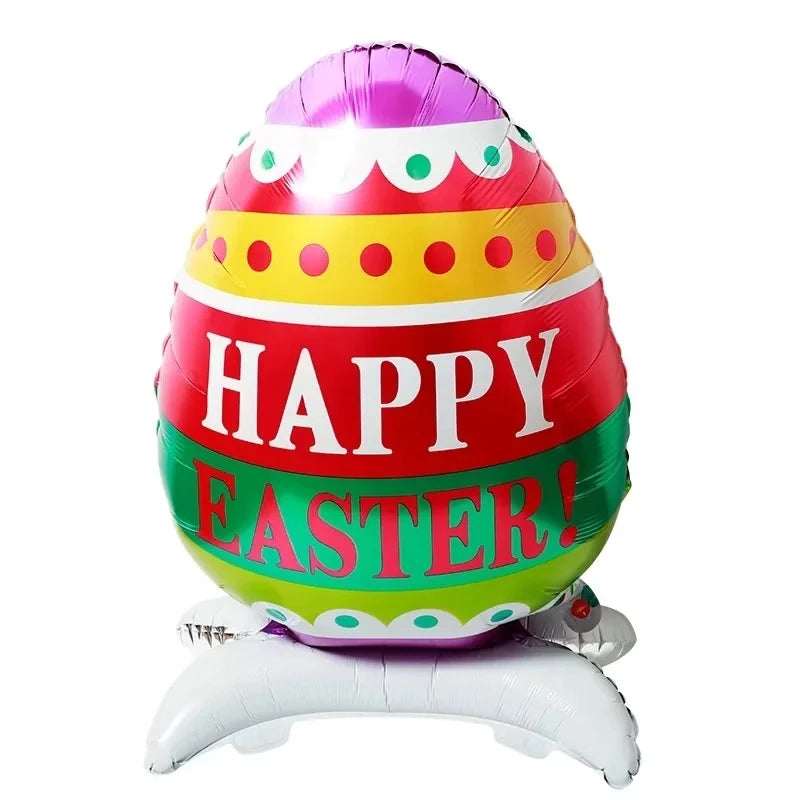 Easter Cartoon Standing Chicken Egg Aluminum Film Balloon Easter Party Decoration Balloon