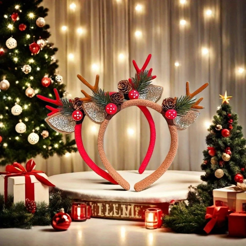 Christmas Headbands Christmas Parties Favors Decoration Supplies Xmas Gifts Photo Booth Xmas Tree Snowman Reindeer Antlers
