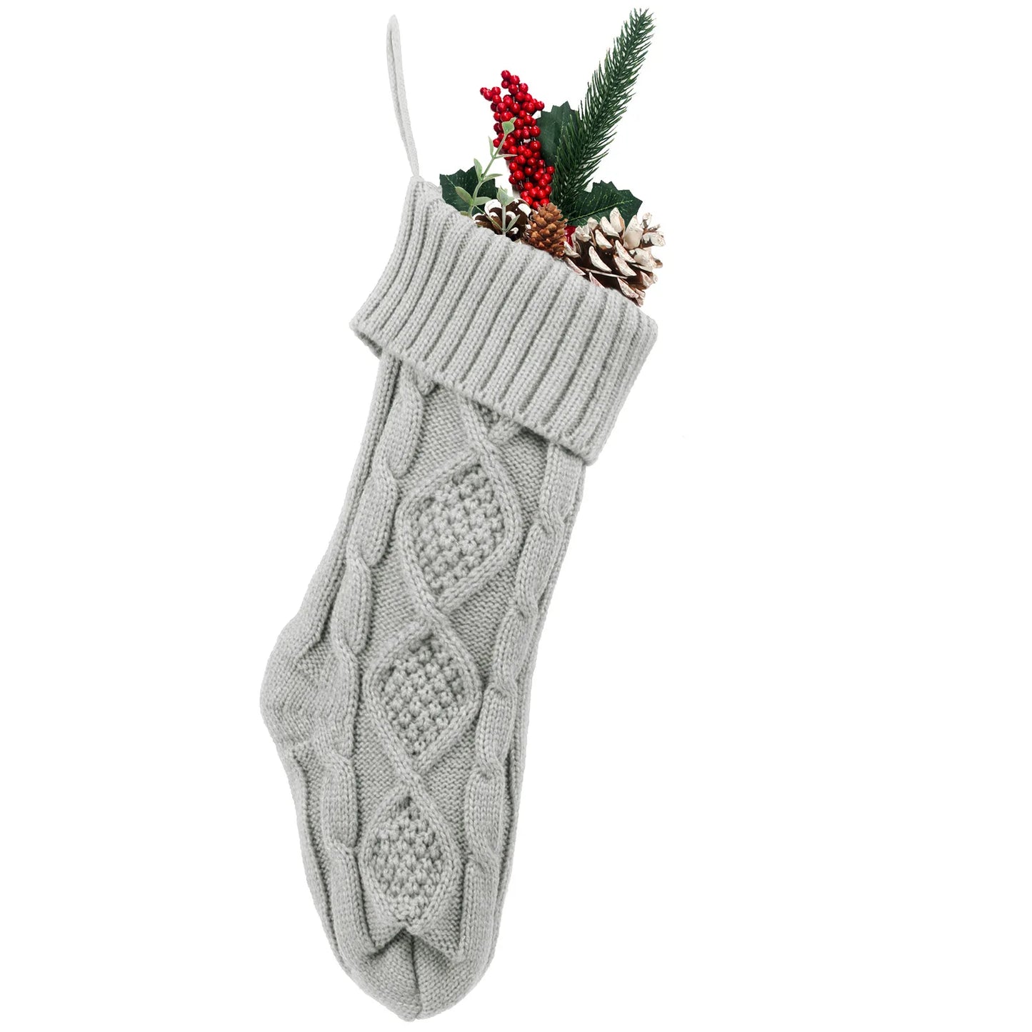 Large Christmas decorations Christmas stocking gift bag Knitted Christmas pendant Cross border woolen Christmas stocking