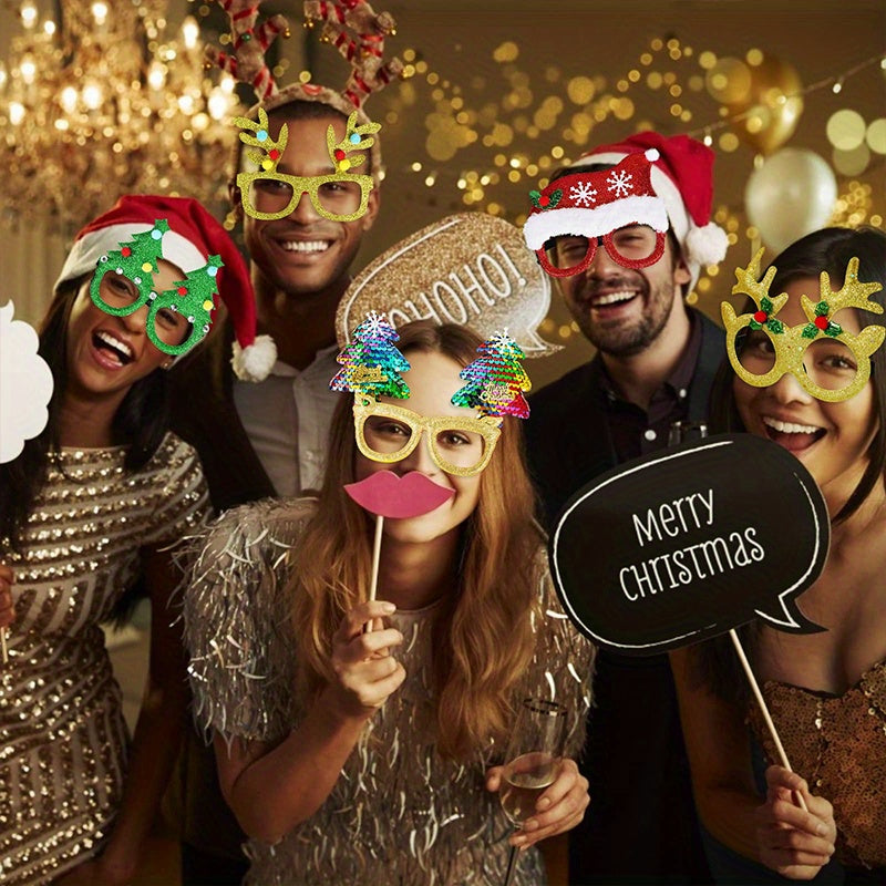 12pcs Sparkling Christmas Glasses - Perfect for Holiday Parties and Festive Celebrations