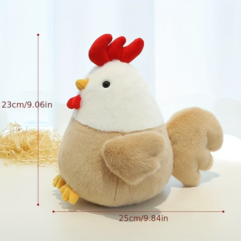 9.06-Inch Adorable Chicken Plush Toy, Soft Stuffed Animal Hen Perfect for Sleeping, Ideal Birthday And Christmas Gifts for Children And Loved Ones.