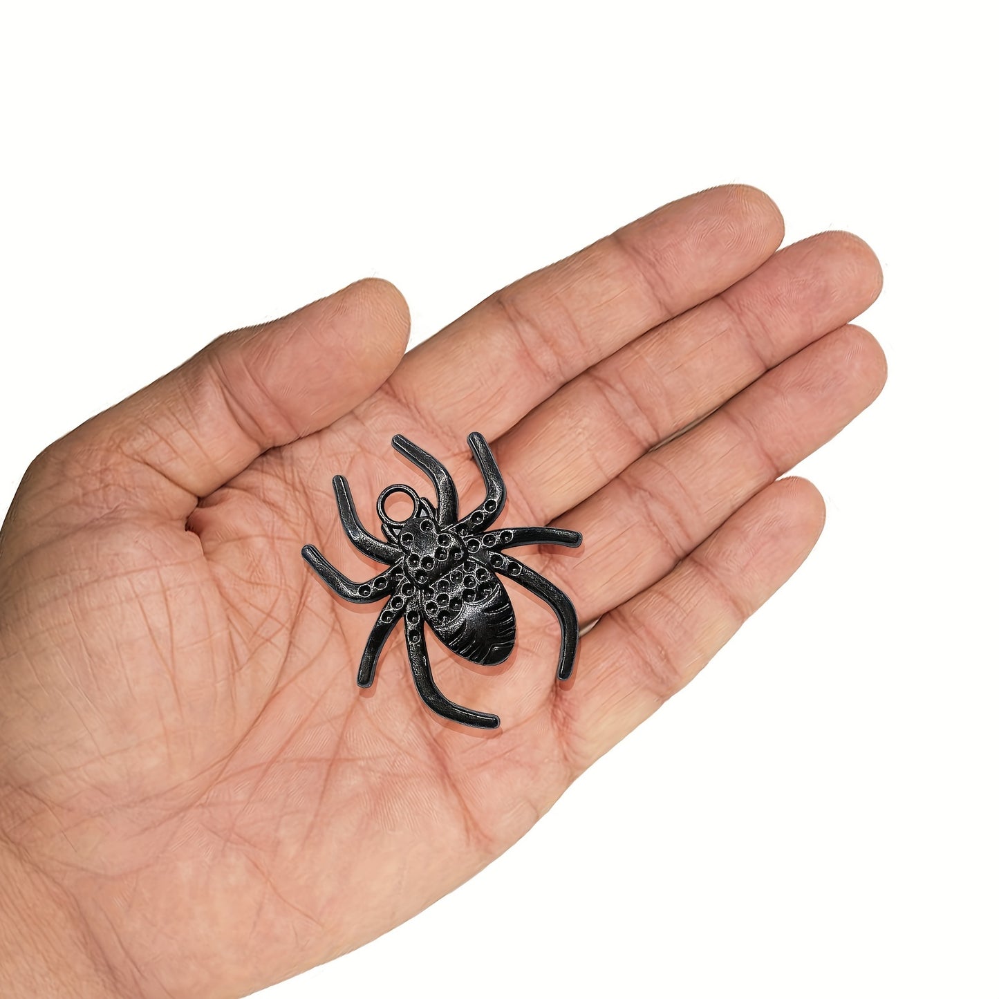 12pcs Spider Pendant Shower Curtain Hook, Curtain Hook With Rolling Bead, Rustproof Shower Curtain Hook For Bathroom Curtain Rod, Bathroom Accessories, Halloween Decorations
