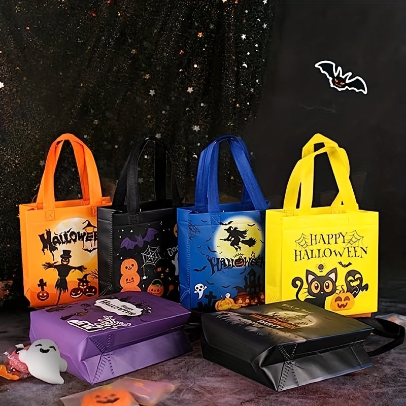 6pcs, Non-Woven Halloween Treat Bags, Trick Or Treat Bags Party Goodie Tote Bags Treat Bag With Handles For Halloween Party Favor Supply, Halloween Decorations, Small Business Supplies, Cheapest Items Available, Sale