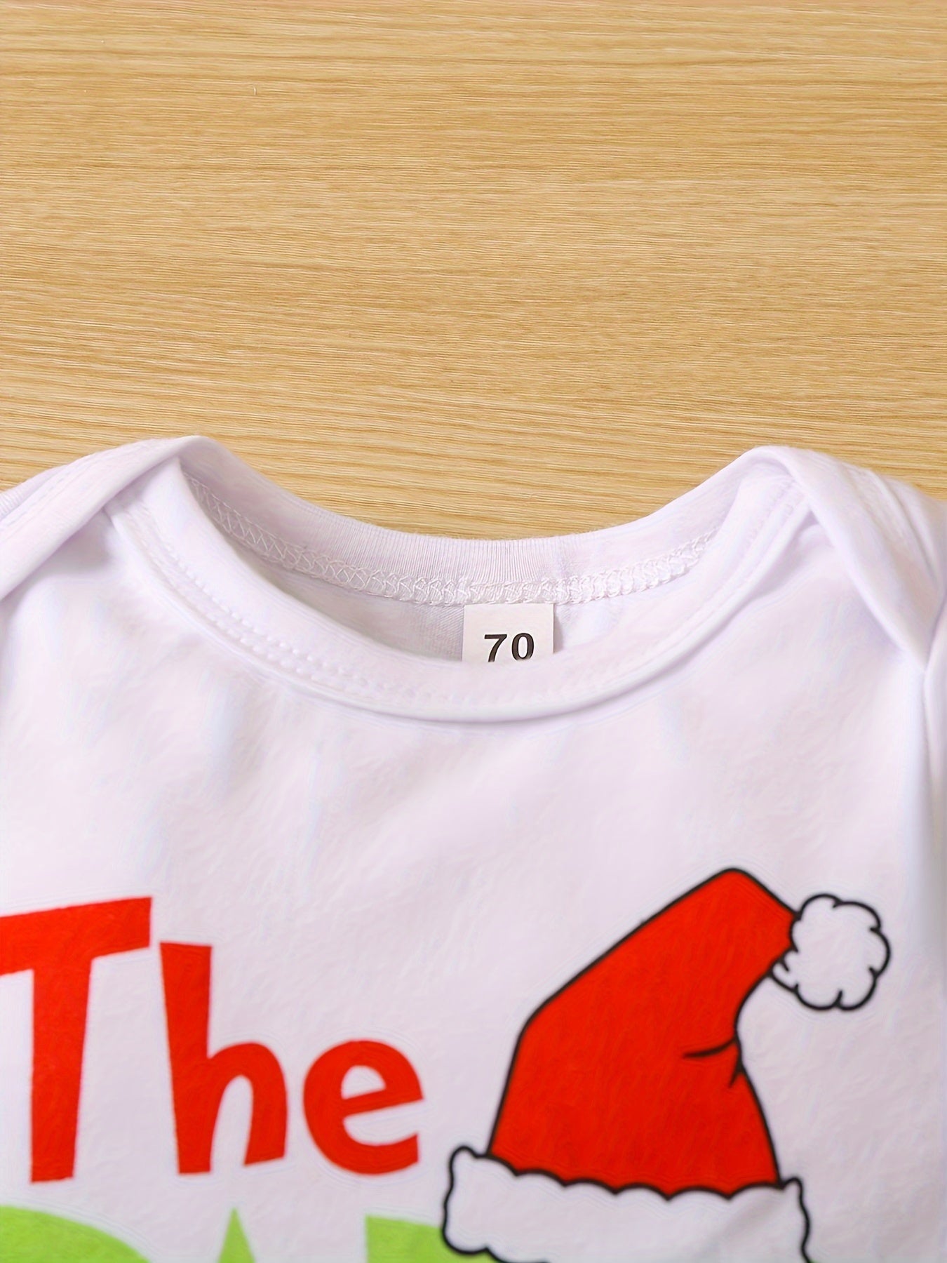 Adorable Baby Christmas Outfit - Funny Graphic Crew Neck Long Sleeve Romper + Green Fuzzy Suspender Pants Clothes Set, Outdoor Cloth