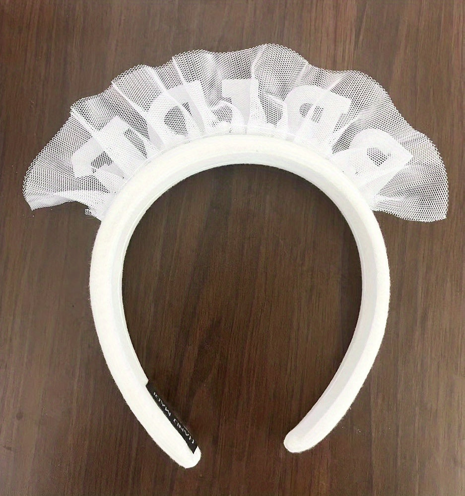 1pc, White Pearl Bride Headband - Perfect for Bridal Shower and Wedding Party Decorations for Halloween,Christmas Event & Party Supplies
