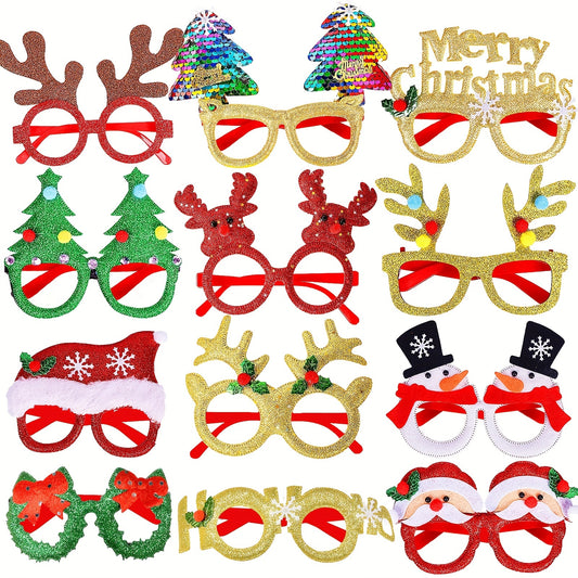 12pcs Sparkling Christmas Glasses - Perfect for Holiday Parties and Festive Celebrations