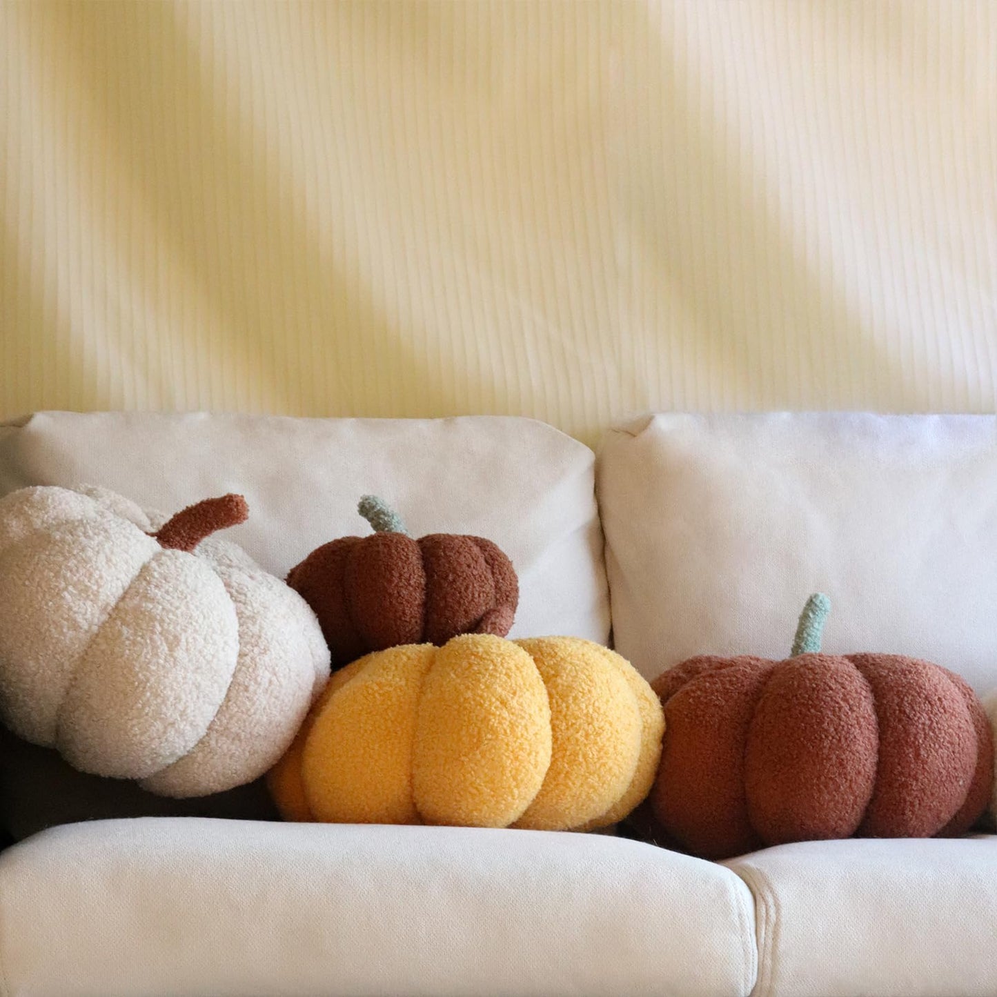 Simulated Orange halloween pumpkin pillow 3D Pumpkin Shaped Pillow Cozy Fall Decorations Stuffed Throw Pillows For Thanksgiving Christmas Halloween Party Bedroom Sofa Decorative Pillow,Cushion