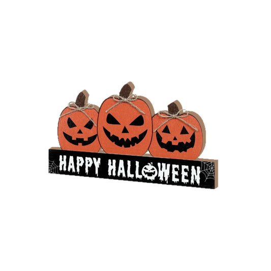 Crafts Wooden Fall Pumpkin Table Decor Cute Funny Halloween Desk Decoration Decorative Halloween Ornaments Landscape