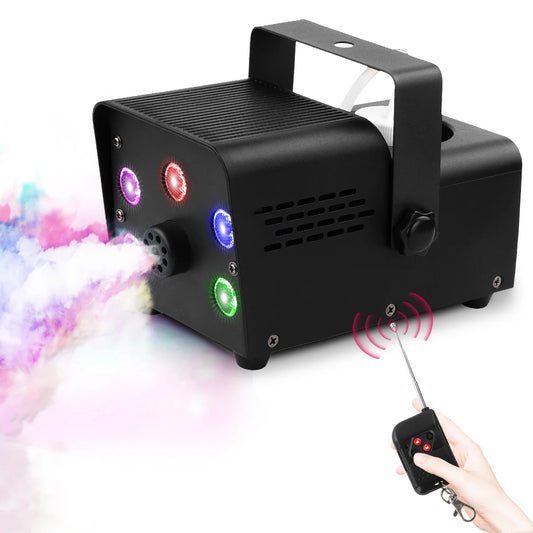 U'King 500W Fog Machine 5PCS RGB LED Beads Smoke Machine for DJ Disco Concert Party Wireless Remote Control Stage Fogger Ejector