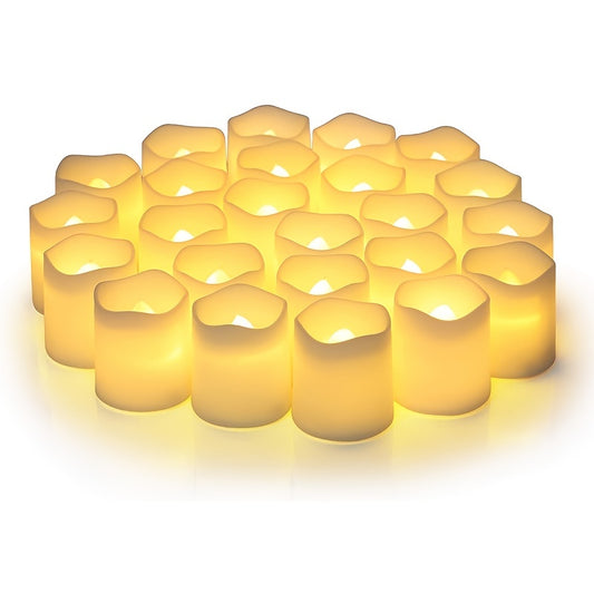 12/24pcs Battery Operated LED Tea Lights, In Warm White For Wedding, Table, Festival, Halloween, Christmas Decorations LED Tea Light, Candles Halloween Decorations